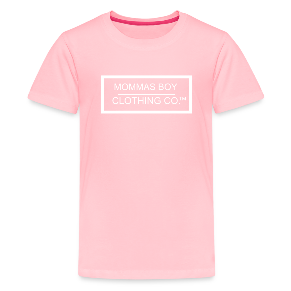 Mommas Boy CCO® - White Logo- Kids' Premium T-Shirt - pink