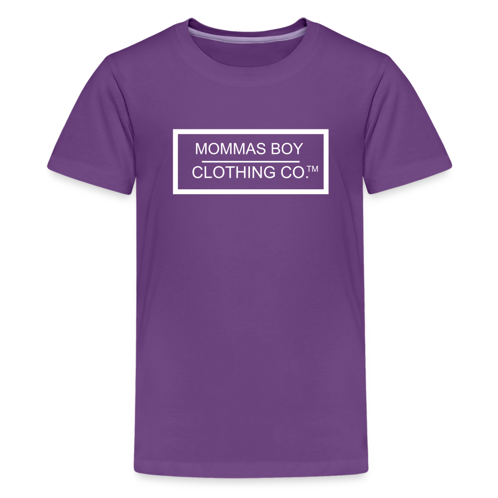 Mommas Boy CCO® - White Logo- Kids' Premium T-Shirt - purple