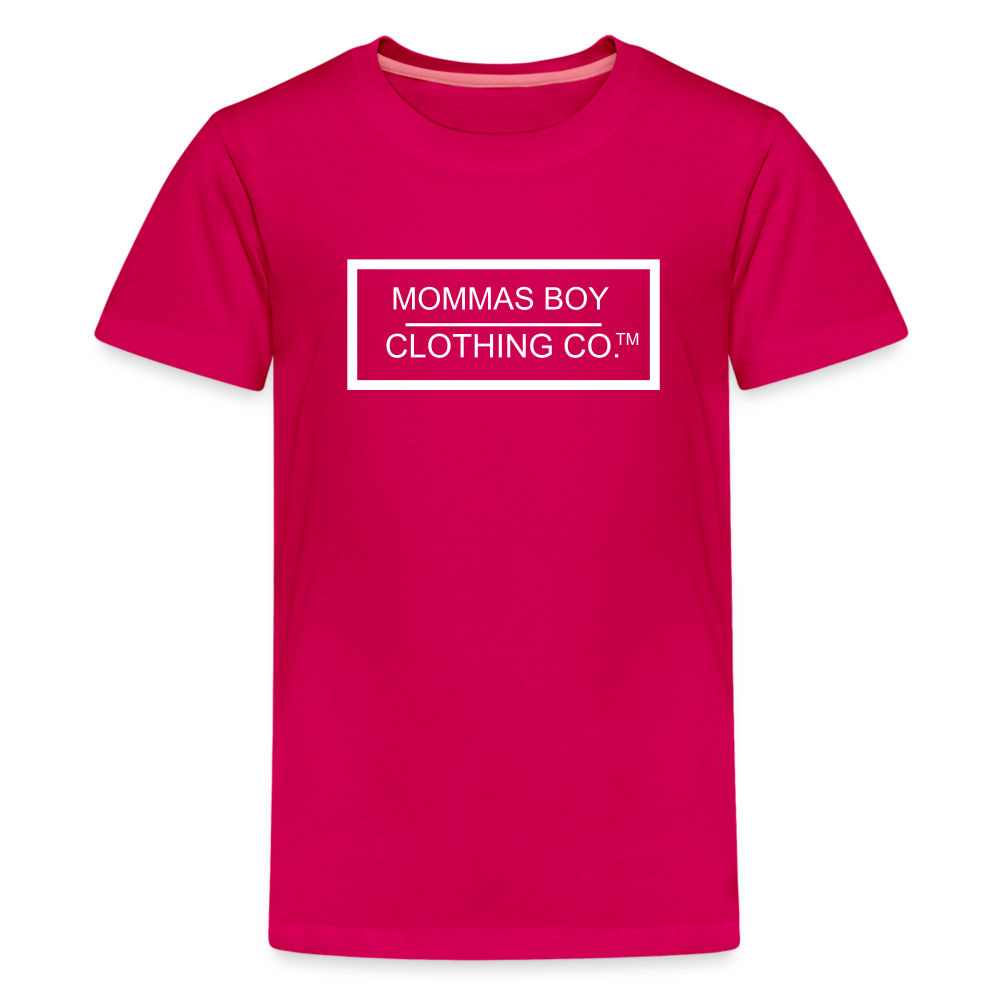 Mommas Boy CCO® - White Logo- Kids' Premium T-Shirt - dark pink