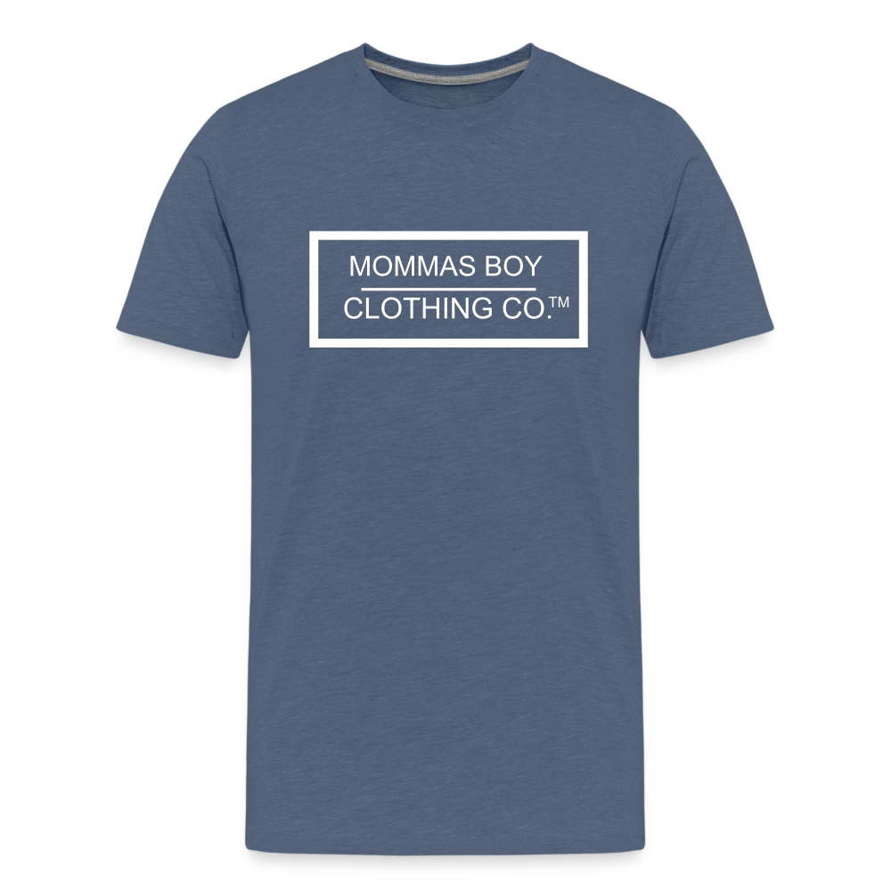 Mommas Boy CCO® - White Logo- Kids' Premium T-Shirt - heather blue