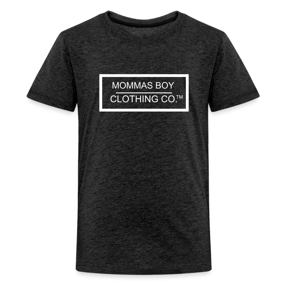 Mommas Boy CCO® - White Logo- Kids' Premium T-Shirt - charcoal grey