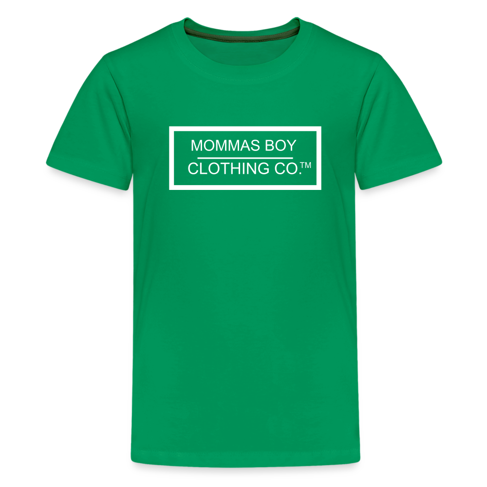 Mommas Boy CCO® - White Logo- Kids' Premium T-Shirt - kelly green