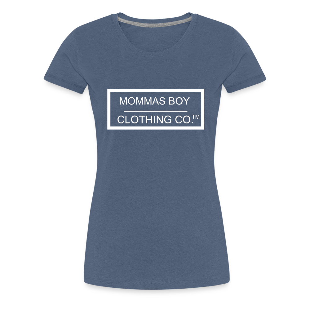 Mommas Boy Logo # 1 Women’s Fit Premium T-Shirt - heather blue