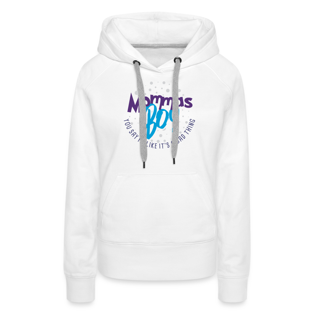 Mommas Boy Logo #2 - Women’s Fit Premium Hoodie - white