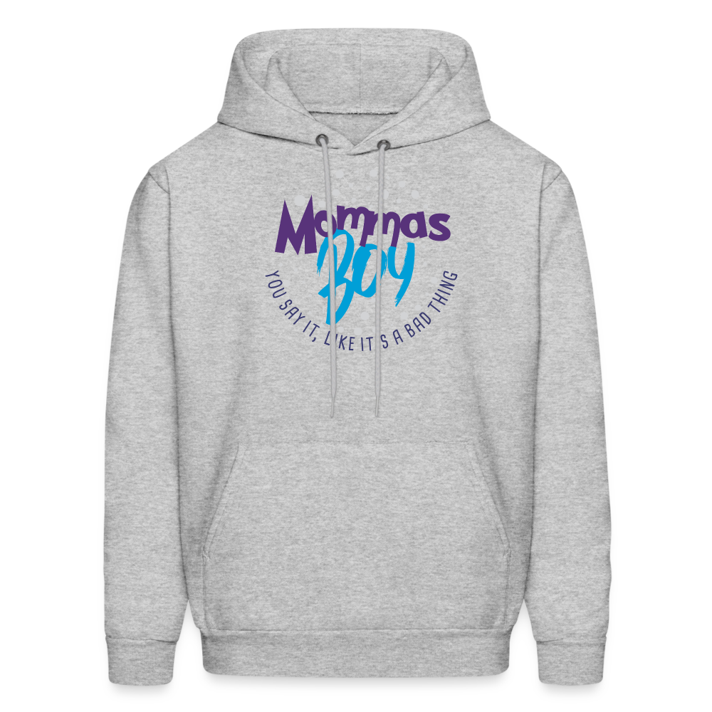 Mommas Boy - Logo #2 - Men's Hoodie - heather gray
