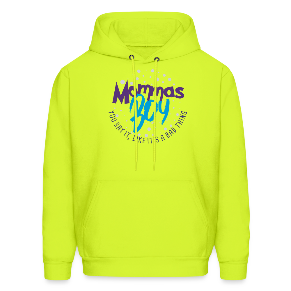 Mommas Boy - Logo #2 - Men's Hoodie - safety green